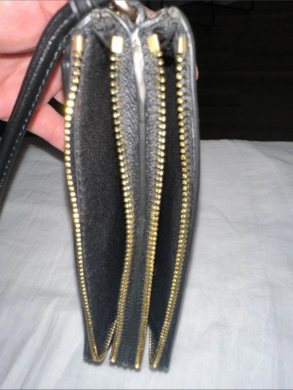 Coach Brown/Black Signature PVC Double Corner Zip